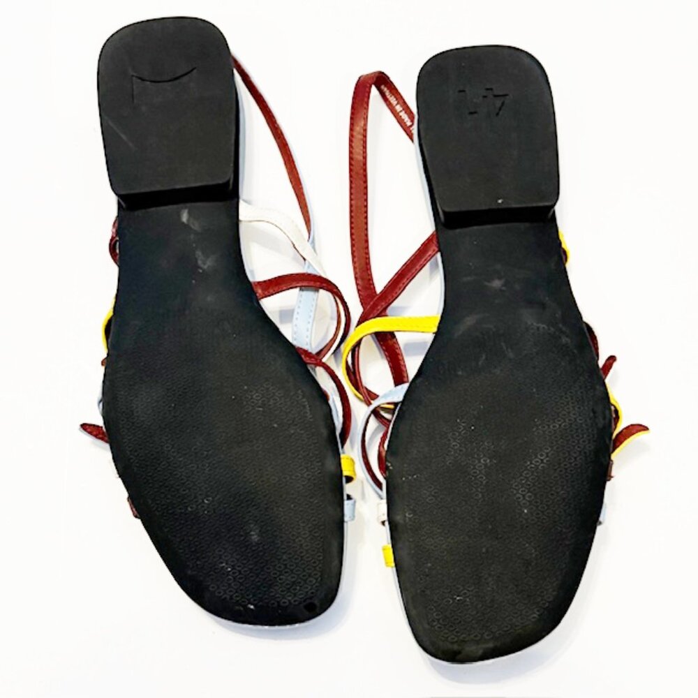 Camper Multicolored leather strappy sandal, Blue/Yellow/Brown/White, Size 41/11 - Picture 6 of 6